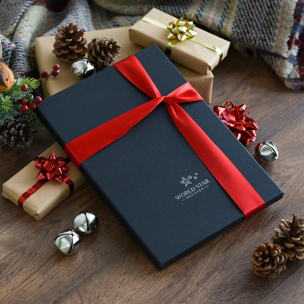 High-quality silver logo embossed gift box